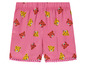 Rosa Shorts mit Tiger-Druck und rosa Bommel-Saum.