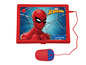 Ein roter Lexibook Spider-Man Laptop für Kinder mit Maus.