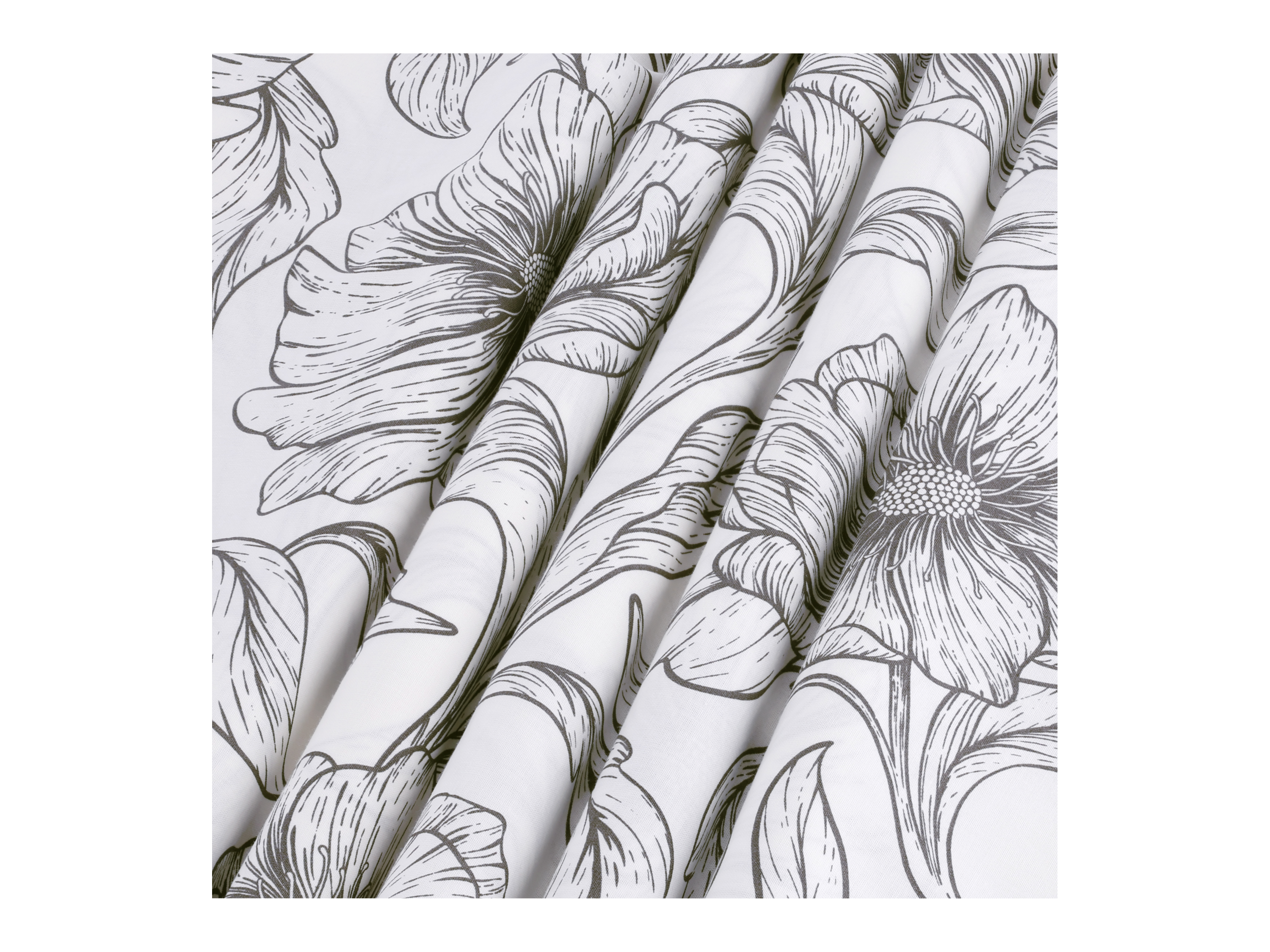 Thumbnail - LIVARNO home Edel-Renforcé-Bettwäsche, 135 x 200 cm (Blumen/weiß/grau)