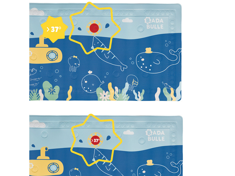 Gehe zu Vollbildansicht: Badabulle Badematte mit Thermometer »Meerestiere«, L 70 x B 40 cm - Bild 5