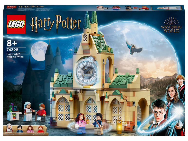 LEGO Harry Potter Hogwarts™ Krankenflügel Set mit Harry Potter, Hermine Granger und Ron Weasley.
