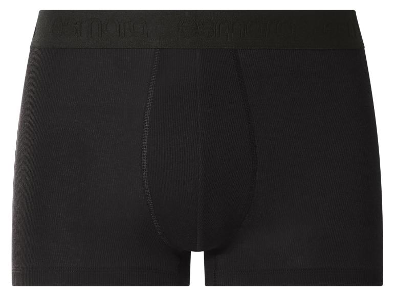 Schwarze Baumwoll-Boxershorts mit elastischem Bund und Markenlogo.