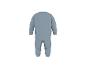 Rückenansicht eines hellblauen Kinder-Trainingsanzugs mit Sweatshirt und Jogginghose