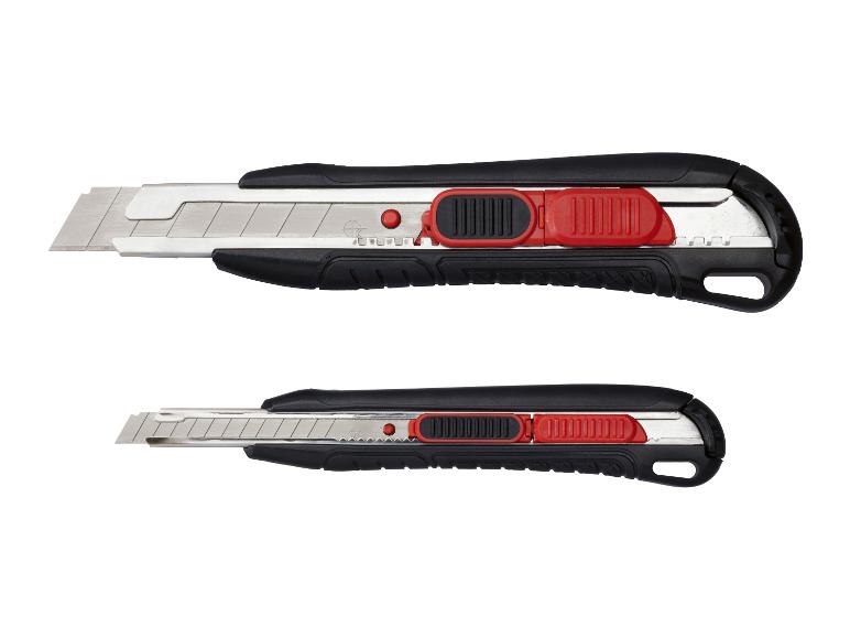 Zwei Bilder von Multifunktionsmessern vor weißem Hintergrund.