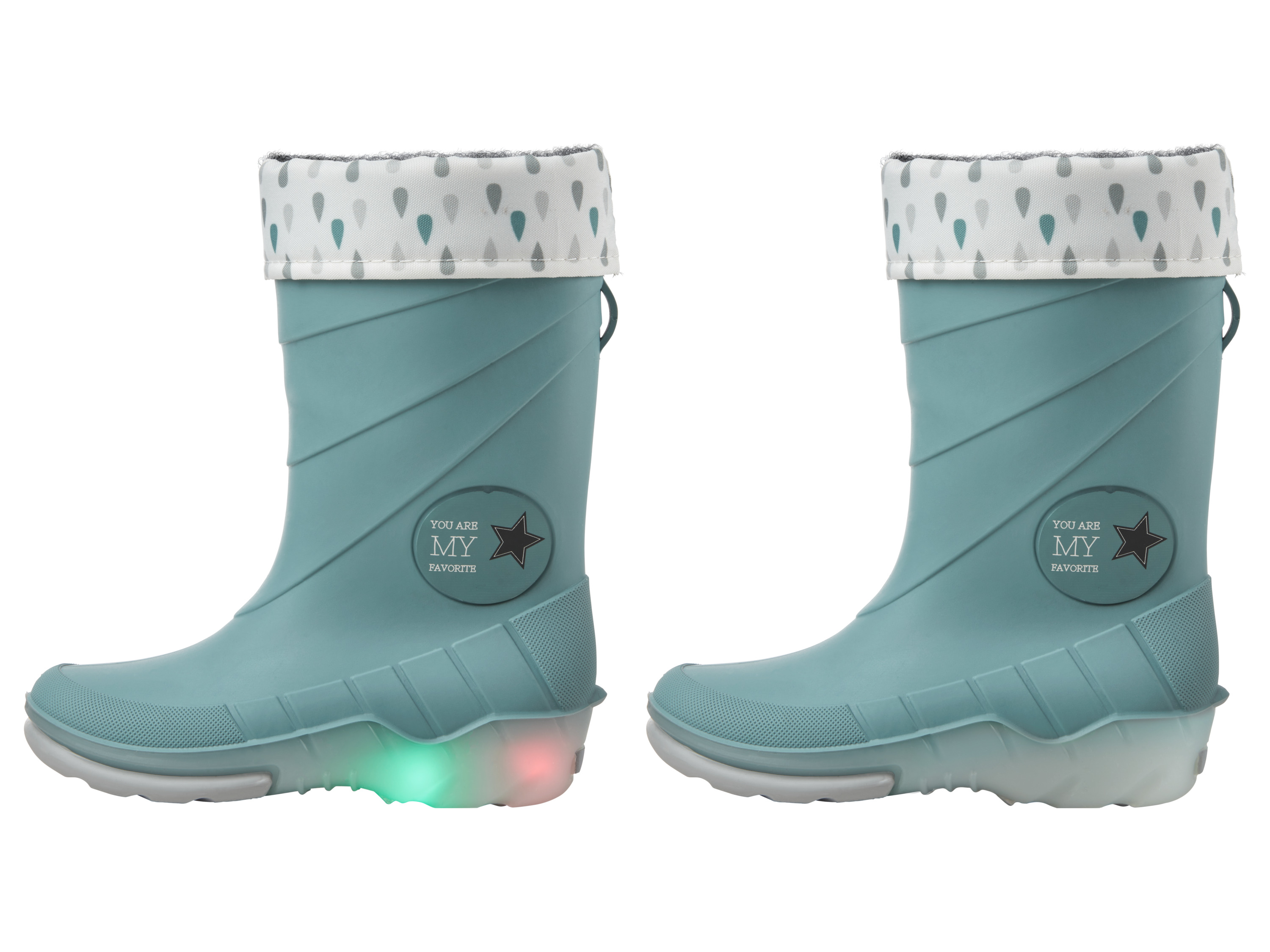Thumbnail - lupilu® Kleinkinder Regenstiefel mit Licht und Warmfutter (Blau, 30)