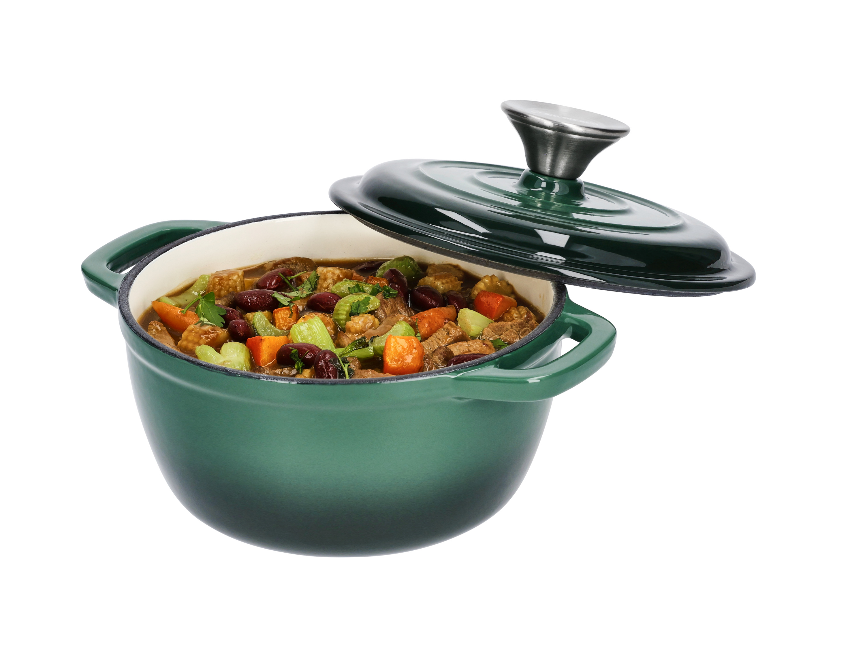 Thumbnail - SILVERCREST® Premium-Gusseisentopf, mit Drop-System 16 cm / 1,3 Liter (Grün)