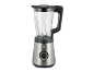 Edelstahl-Standmixer mit Glaskanne, schwarzem Deckel und Griff