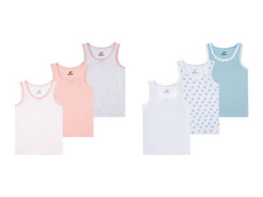 lupilu® Kleinkinder Mädchen Unterhemden, 3 Stück, mit Bio-Baumwolle