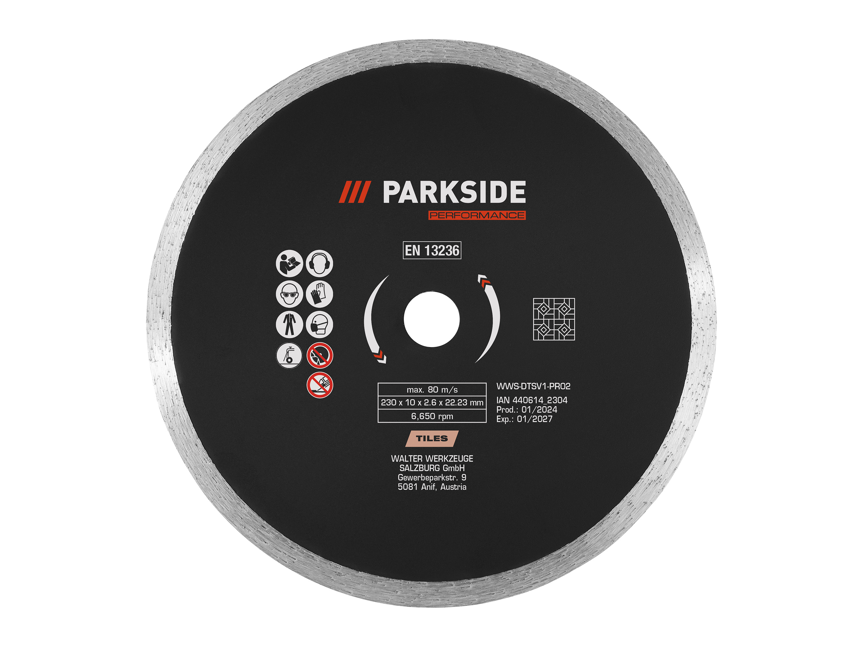 PARKSIDE PERFORMANCE® Trennscheiben- / Schruppscheiben 230mm (Diamant Trennscheiben Vollrand) | 04058143087897