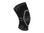 Schwarze Kompressions-Kniebandage mit grauen Details für den Sport