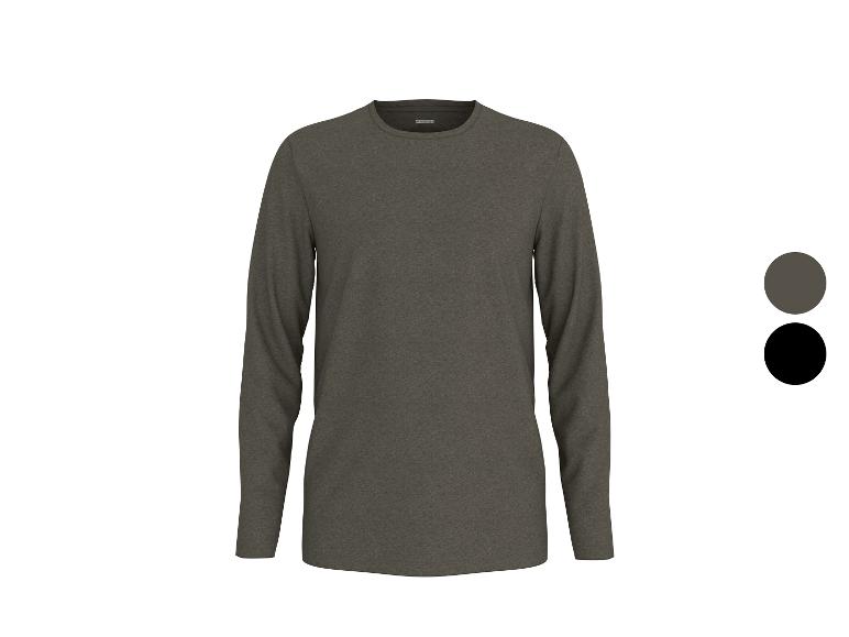 Graues Langarm-T-Shirt für Herren, mit Farboptionen.