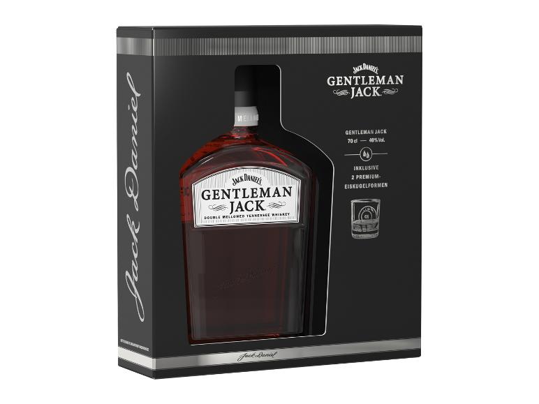 Jack Daniel's Gentleman Jack Whisky Geschenkset mit Eiswürfelformen