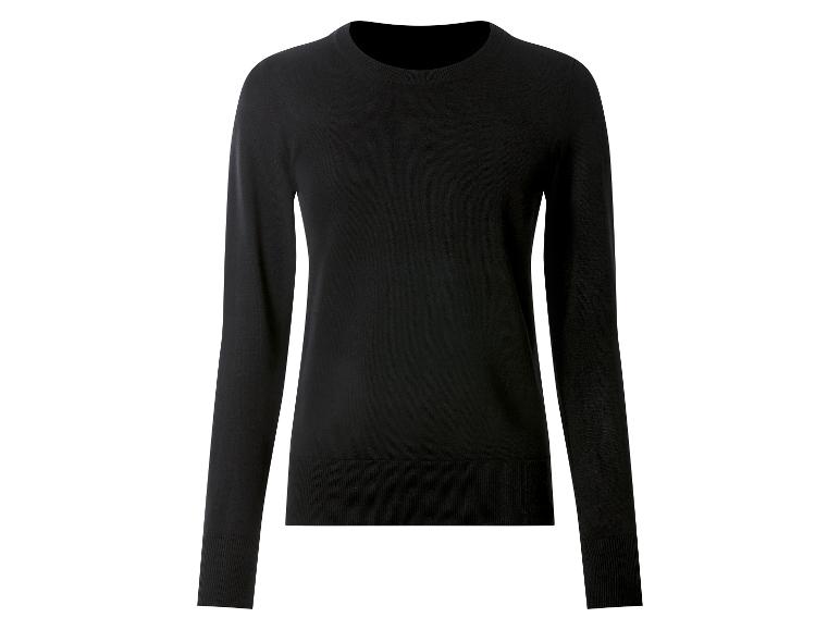 Schwarzer Langarm-Pullover mit Rundhalsausschnitt