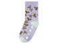 Lila Socken mit Anti-Rutsch-Noppen und Peanuts-Motiv.
