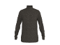 Dunkelgraues Langarm-Rollkragenshirt mit melierter Textur.