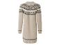 Beige Strickkleid mit langen Ärmeln und norwegischem Muster