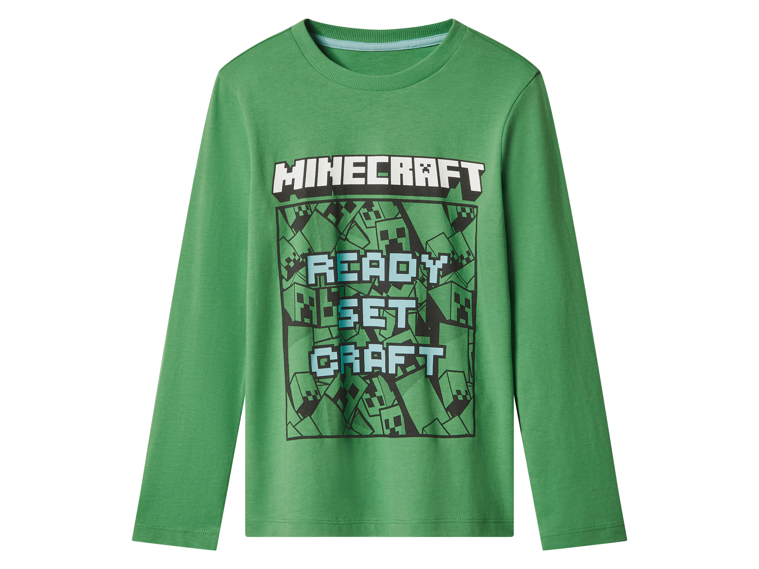 Thumbnail - Kinder Jungen Pyjama lang/lang (Grün/Grau, 134/140)