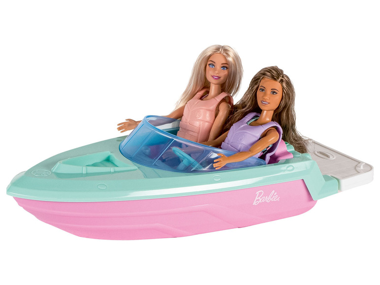 Gehe zu Vollbildansicht: Barbie Geschenkset, mit 2 Puppen, Boot und Jeep - Bild 10