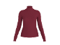 Damen-Rollkragenpullover in Bordeauxrot mit langen Ärmeln.