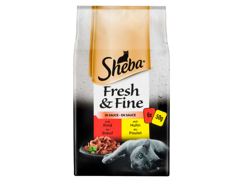Gehe zu Vollbildansicht: Sheba Katzennassnahrung Fresh & Fine mit Rind & Huhn, 6 x 6 x 50g - Bild 2