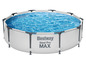 Ein rundes Bestway Steel Pro MAX Schwimmbecken mit Wasser.