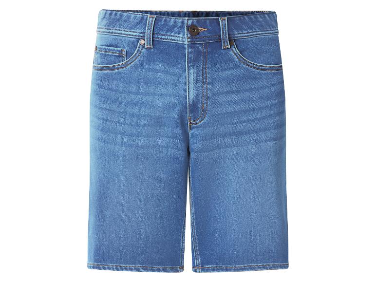 Blaue Jeans-Shorts mit Waschung und Taschen