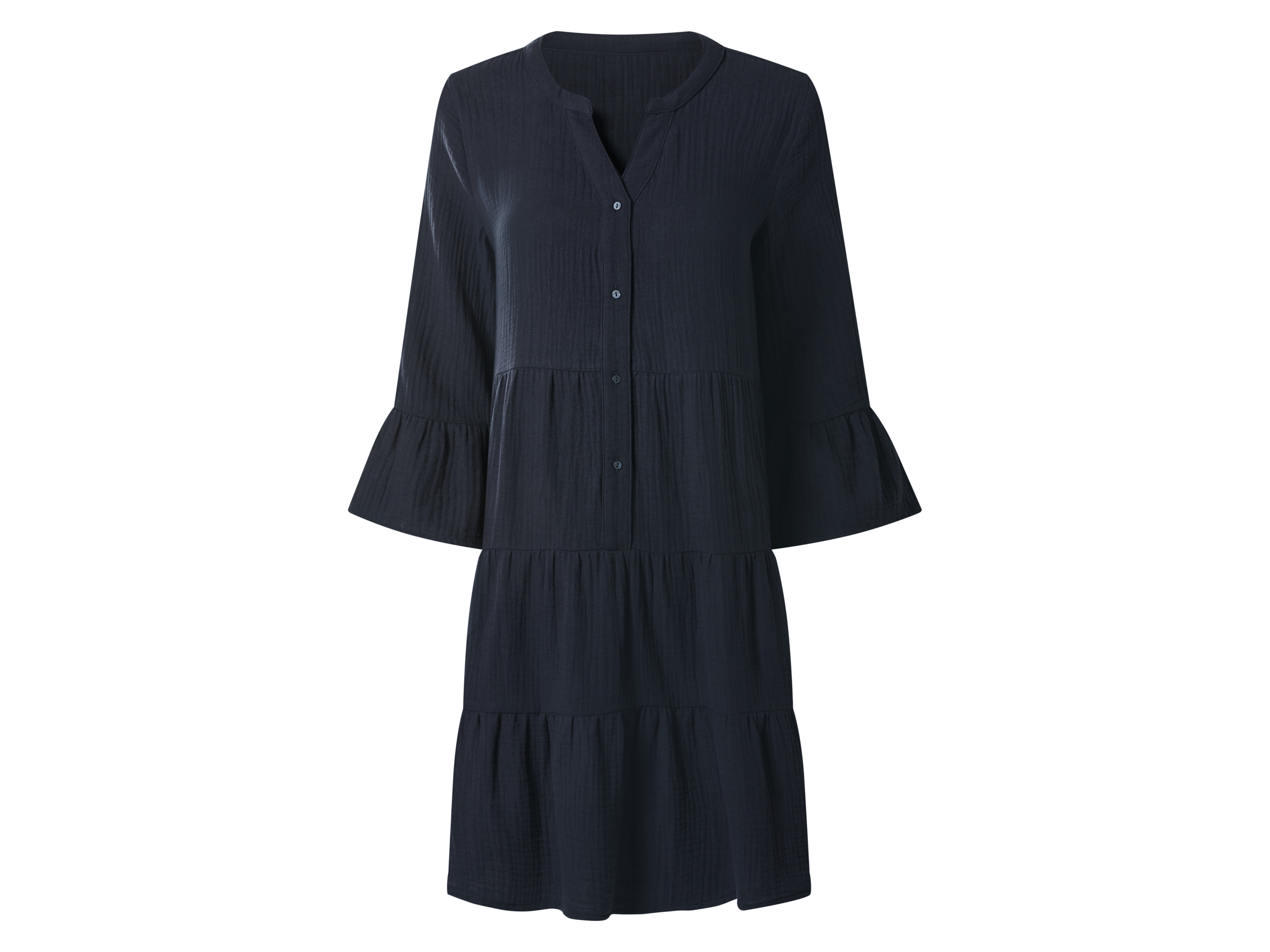 ESMARA® Damen Musselin-Tunikakleid (Navy, S(36/38))