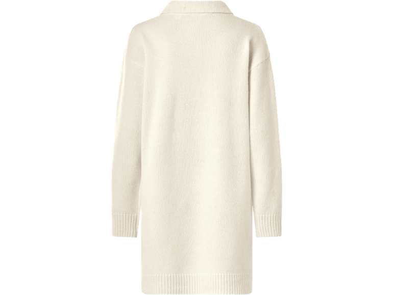 Weißer Strickpullover mit Kragen, Rückseite