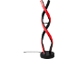Spiralförmige LED-Tischleuchte mit rotem Licht und schwarzem Standfuß