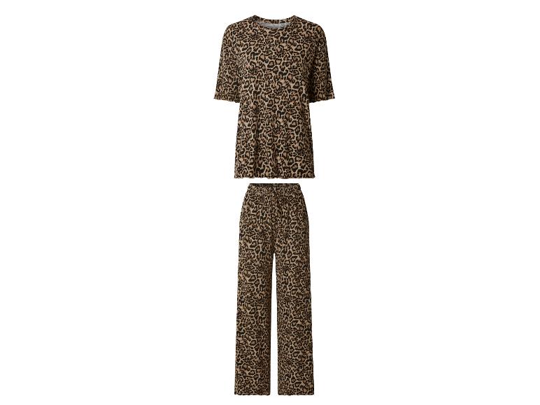Leopardenmuster T-Shirt und Hose, Damen Freizeit-Set