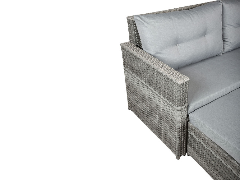 Gehe zu Vollbildansicht: Garden Pleasure Lounge-Sofa »MALTA«, mit zwei einschiebbaren Hockern, grau - Bild 7