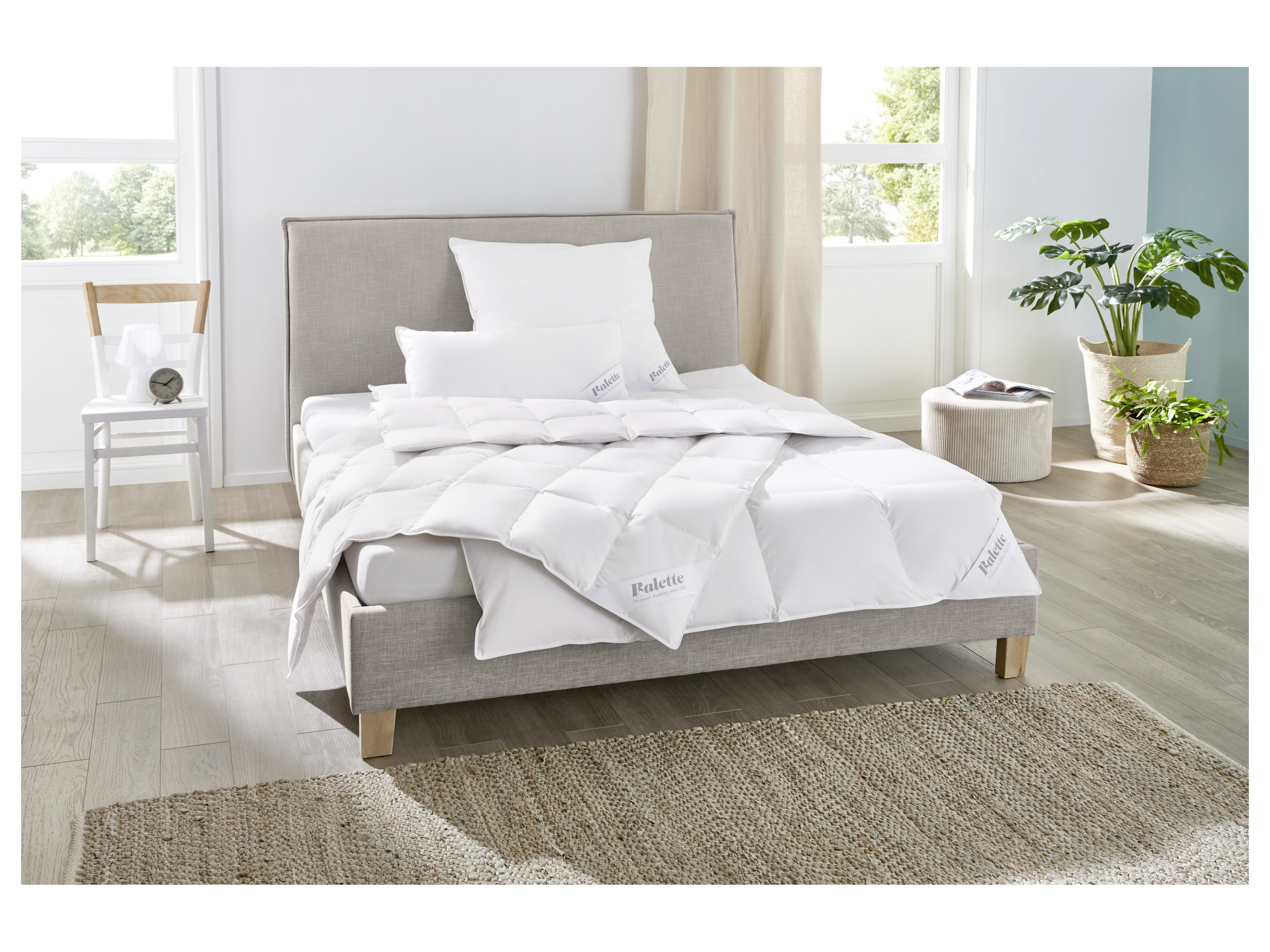 Thumbnail - Balette Premium Feder-/Daunen-Kopfkissen Elegance (80 x 40 cm)