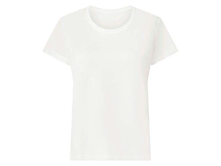 Ein weißes Rundhals-T-Shirt, isoliert auf weißem Hintergrund.