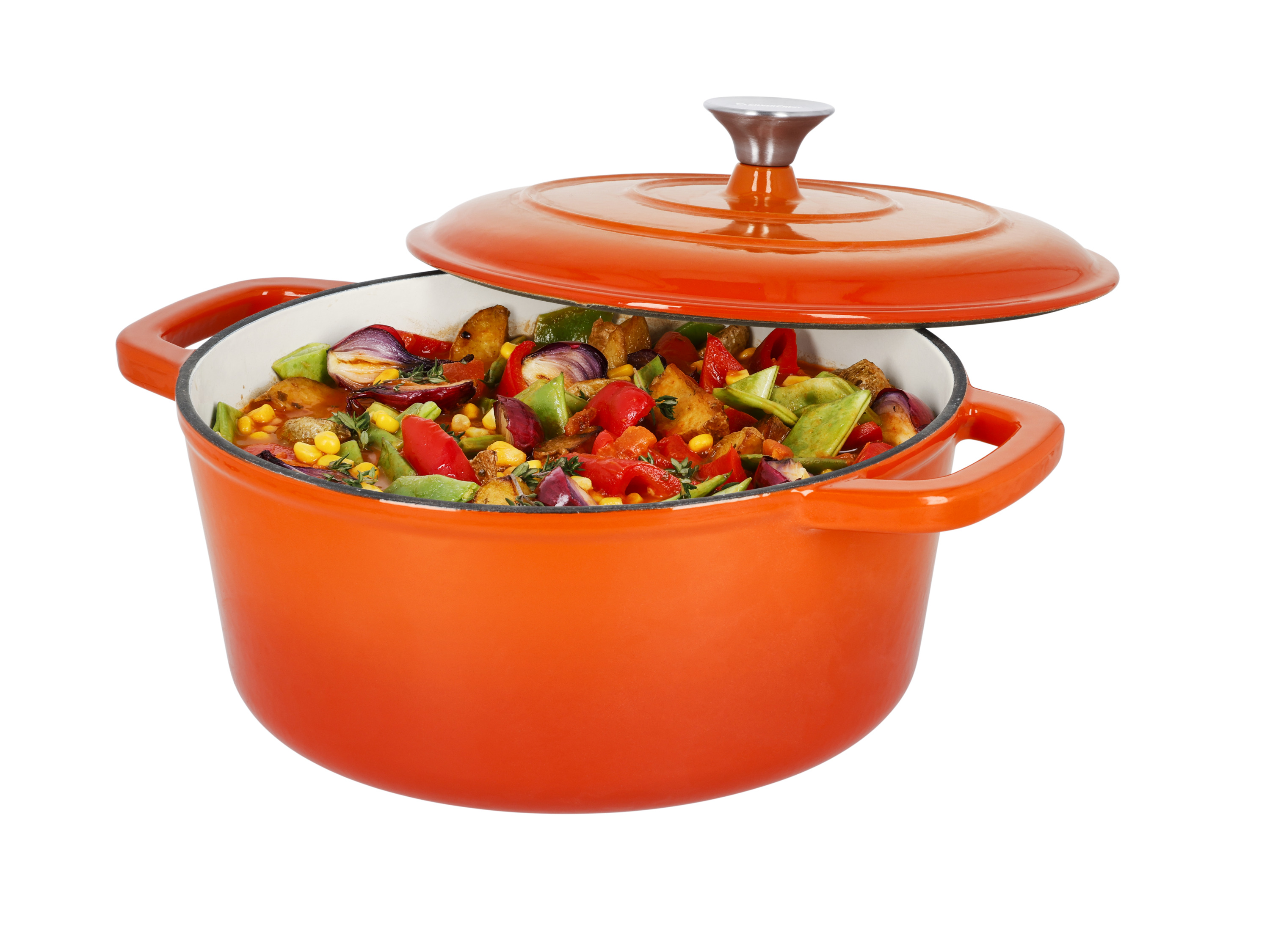 Thumbnail - SILVERCREST® Premium-Gusseisentopf, mit Drop-System 28 cm / 5,6 Liter (Orange)