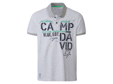 Camp David - Herren Poloshirt, aufwendiger Druck mit Stickerei (hellgrau, M)