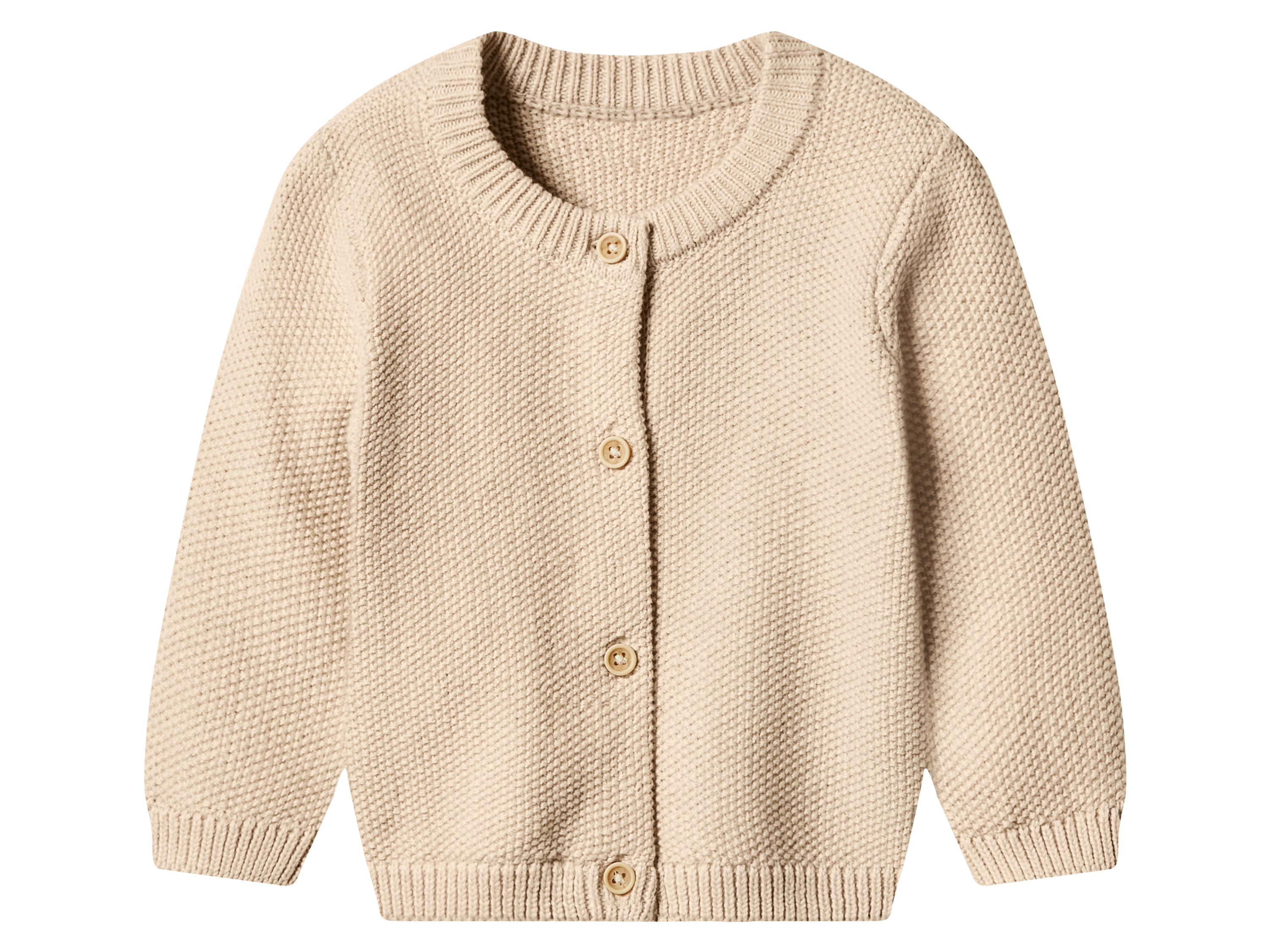 LUPILU® Baby Mädchen Jungen Strickjacke (Beige, 74/80)