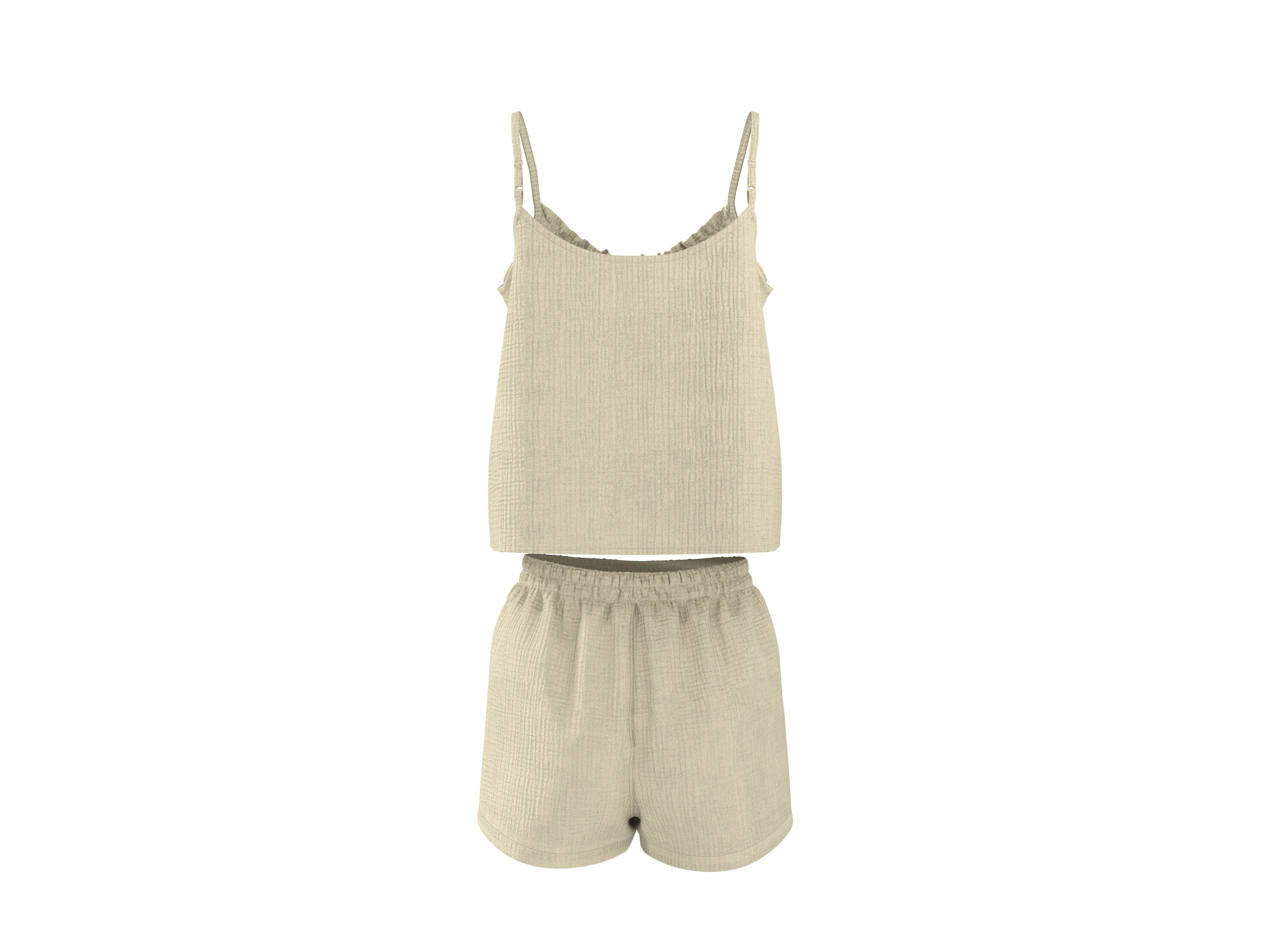 ESMARA® Damen Shorty Musselin-Pyjama (Gelb, M (40/42)) – Bild 4 von 4