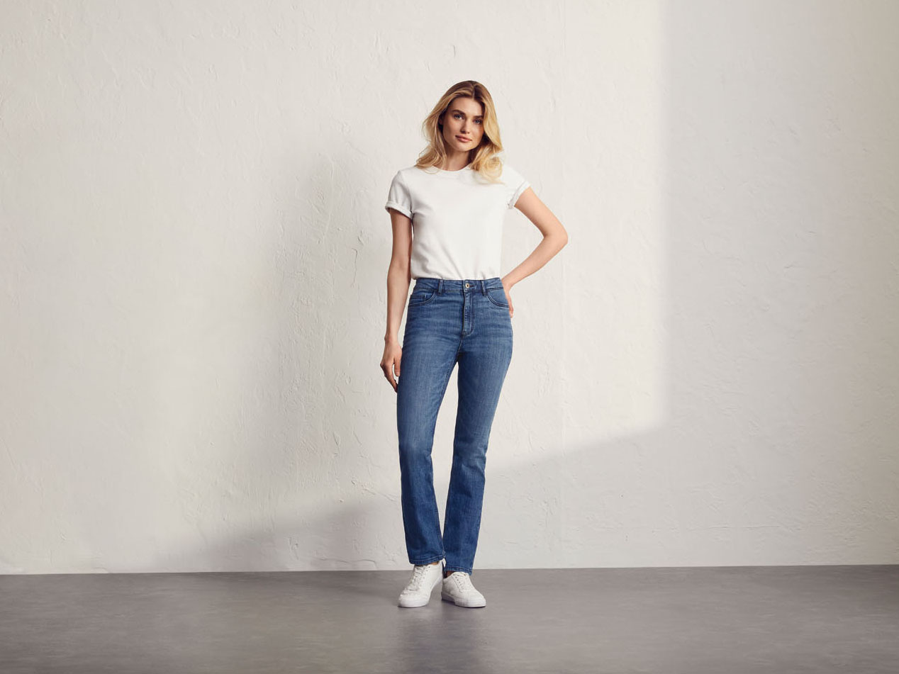 ESMARA® Damen Jeans Straight Fit (Hellblau, 38 long length) – Bild 2 von 4