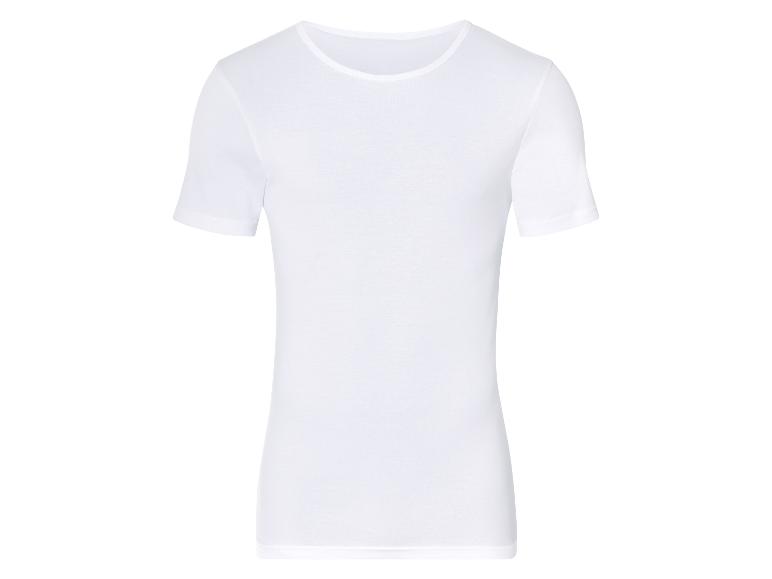 Weißes T-Shirt mit kurzen Ärmeln.