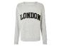 Grauer Pullover mit langen Ärmeln mit 'London' Schriftzug