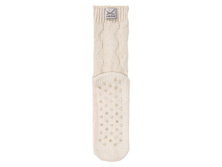 Beige Wollsocken mit rutschfesten Noppen der Marke Anbar.