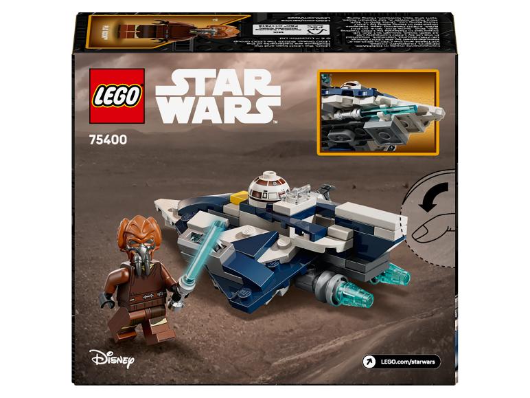 LEGO Star Wars Set 75400 mit Plo Koon Minifigur und Raumschiff.