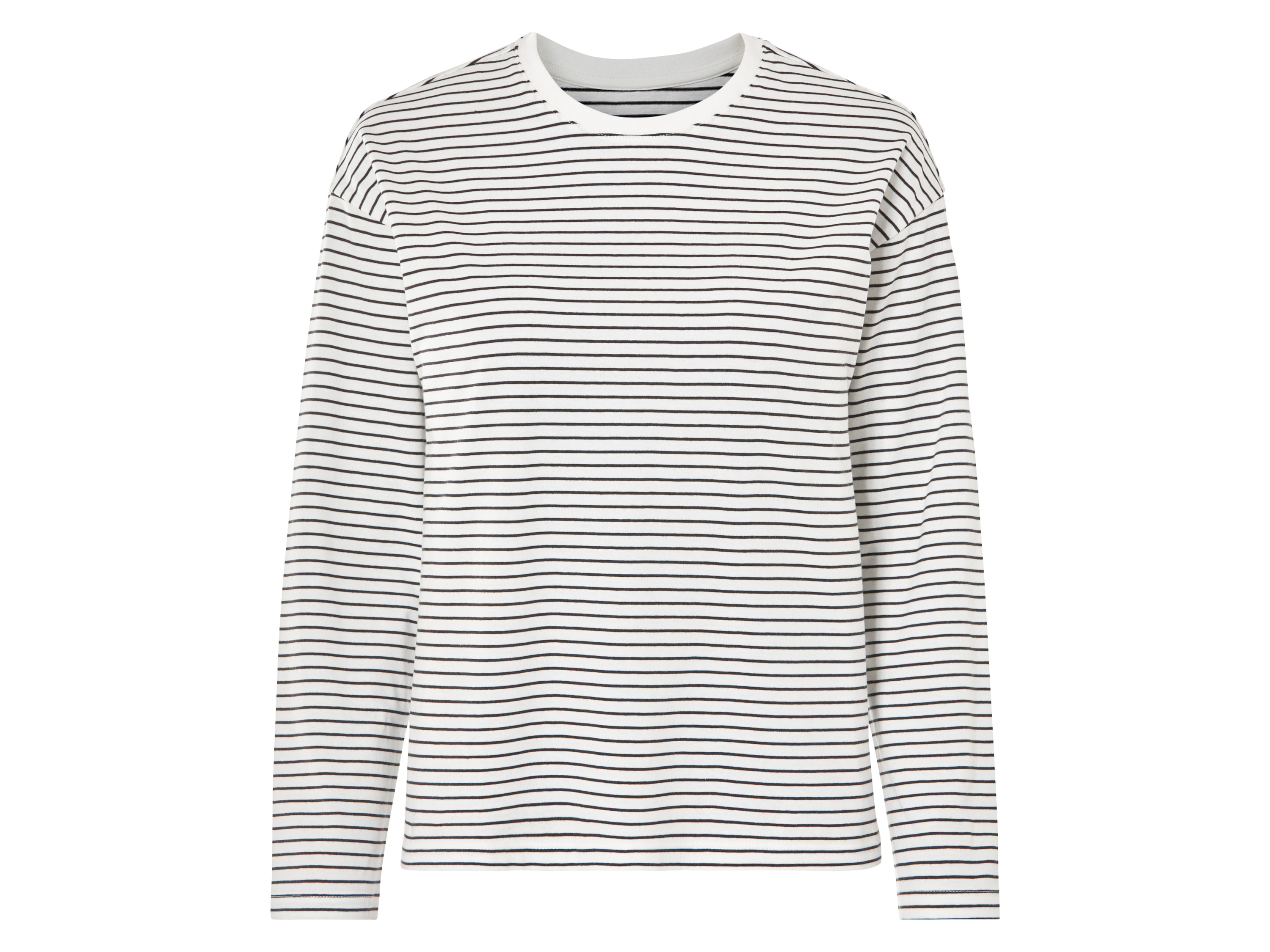 esmara® D Langarmshirt GOTS CO (schwarz/Streifen, XS (32/34))““ | schwarz/Streifen