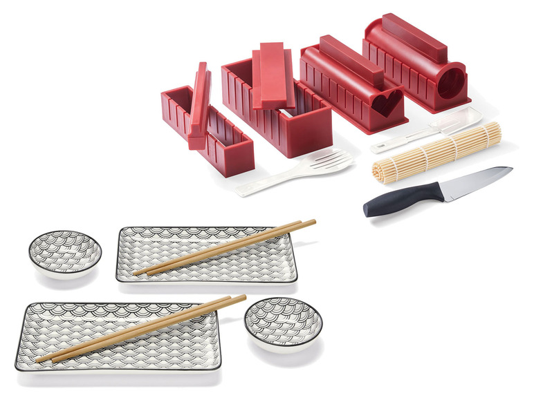 Gehe zu Vollbildansicht: ERNESTO® Sushi Maker Kit + Sushi-Set, Porzellan - Bild 1