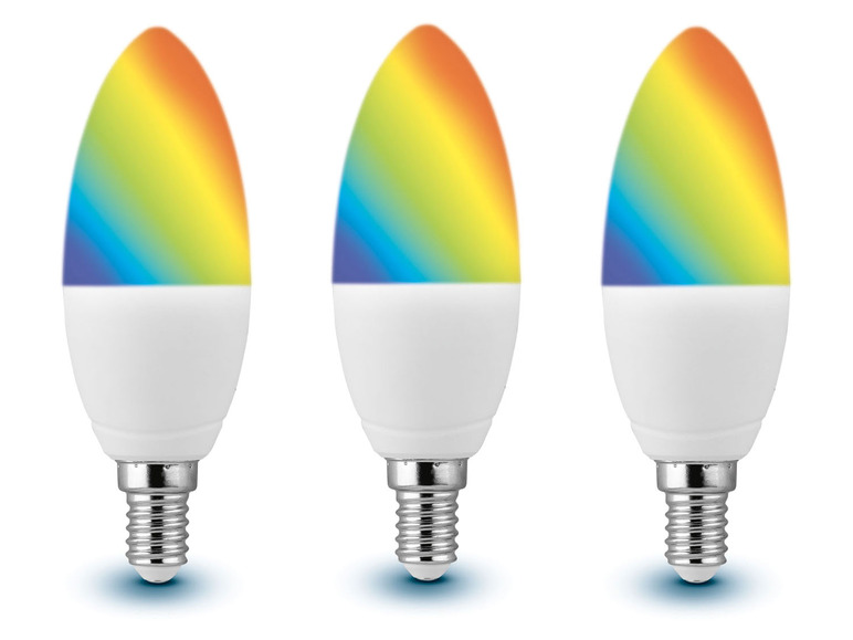 Gehe zu Vollbildansicht: LIVARNO home 3er Set - Leuchtmittel RGB, für Zigbee Smart Home, 6,5 Watt, E14 - Bild 1