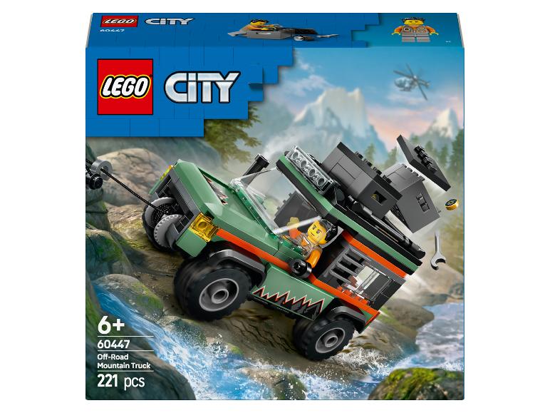 LEGO City Off-Road Mountain Truck Box mit einem grünen Truck auf einem Bergfluss
