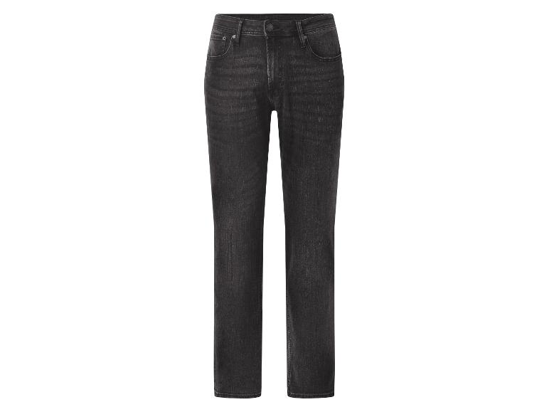 Dunkelgraue Herrenjeans mit geradem Bein.
