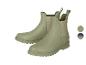 Paar hellgrüne Chelsea-Regenstiefel mit elastischen Seiteneinsätzen und Zugschlaufen.