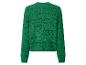 Grüner Damenpullover mit Lochmuster, Rückansicht