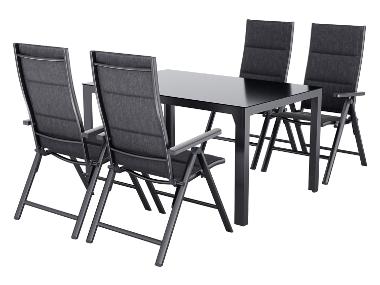 LIVARNO® Alu-Premium-Set »Toronto«, 5-teilig - Standardtisch & 4 Klappsessel